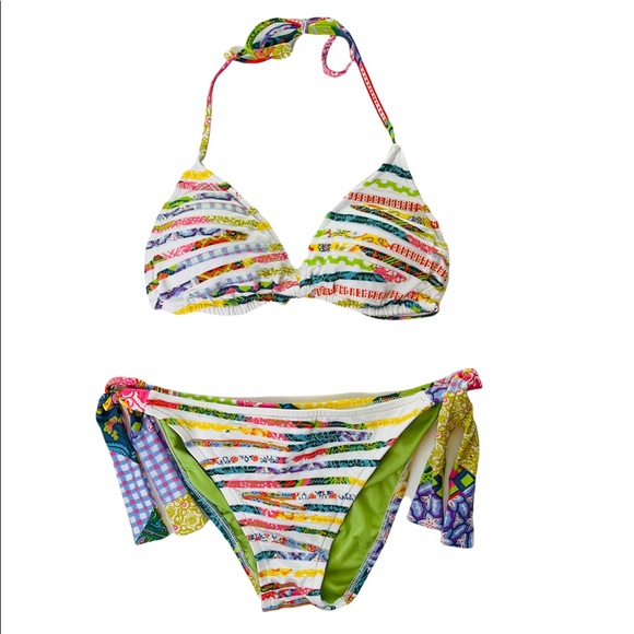 Lucky Brand Other - Lucky Brand Green Purple Pink Multicolored Bikini Size Medium